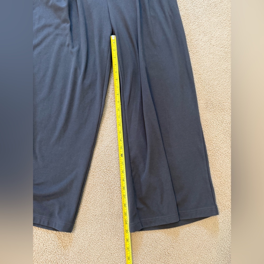 Evaless | Wide Leg Elastic High Waisted Waffle Knit Grey Pants | Size XL - Picture 7 of 9